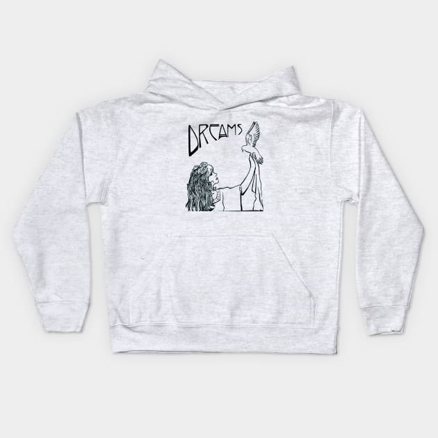 Stevie Nicks Art Nouveau Style Bw Kids Hoodie by Rolfober